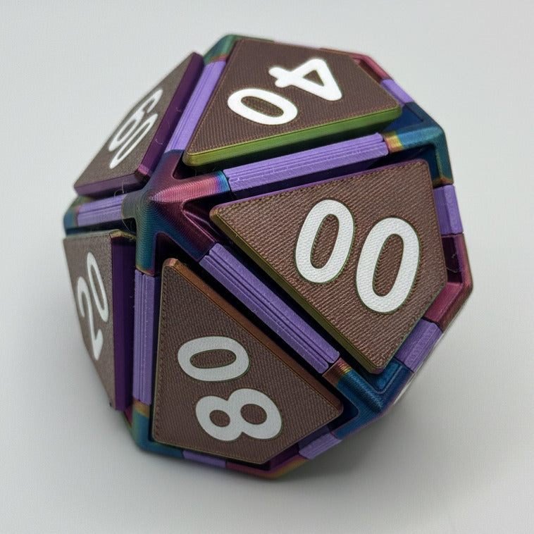 Random Color - D10, D12, and D20 clicker dice
