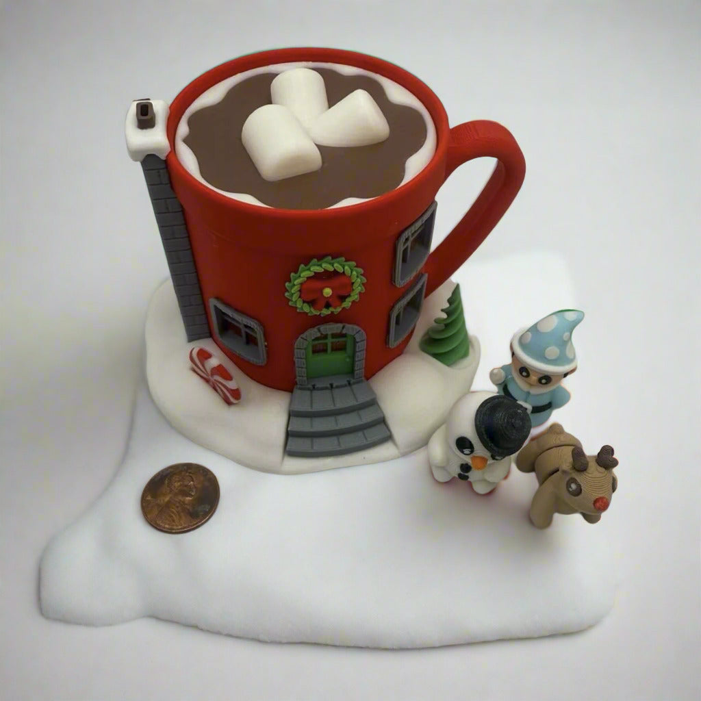 3D Printed Elf Houses for Village - Fairy House with Tea Light and/or Micro Minis Magical Decor Ornaments