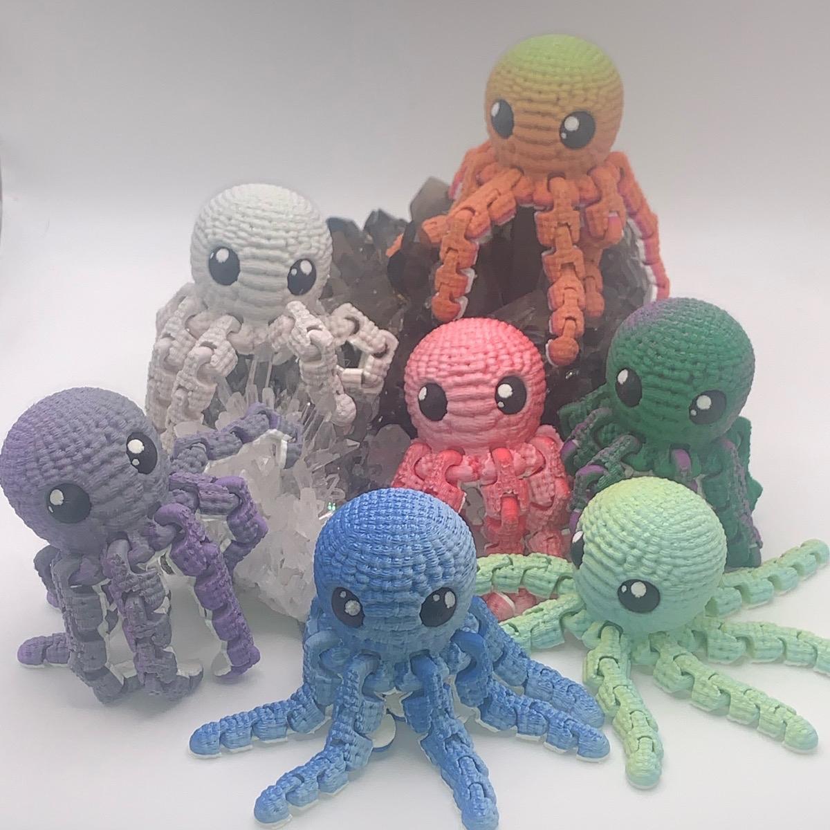 3D Printed Crochet Octopus- Random Color