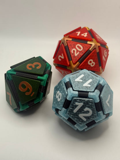Random Color - D10, D12, and D20 clicker dice