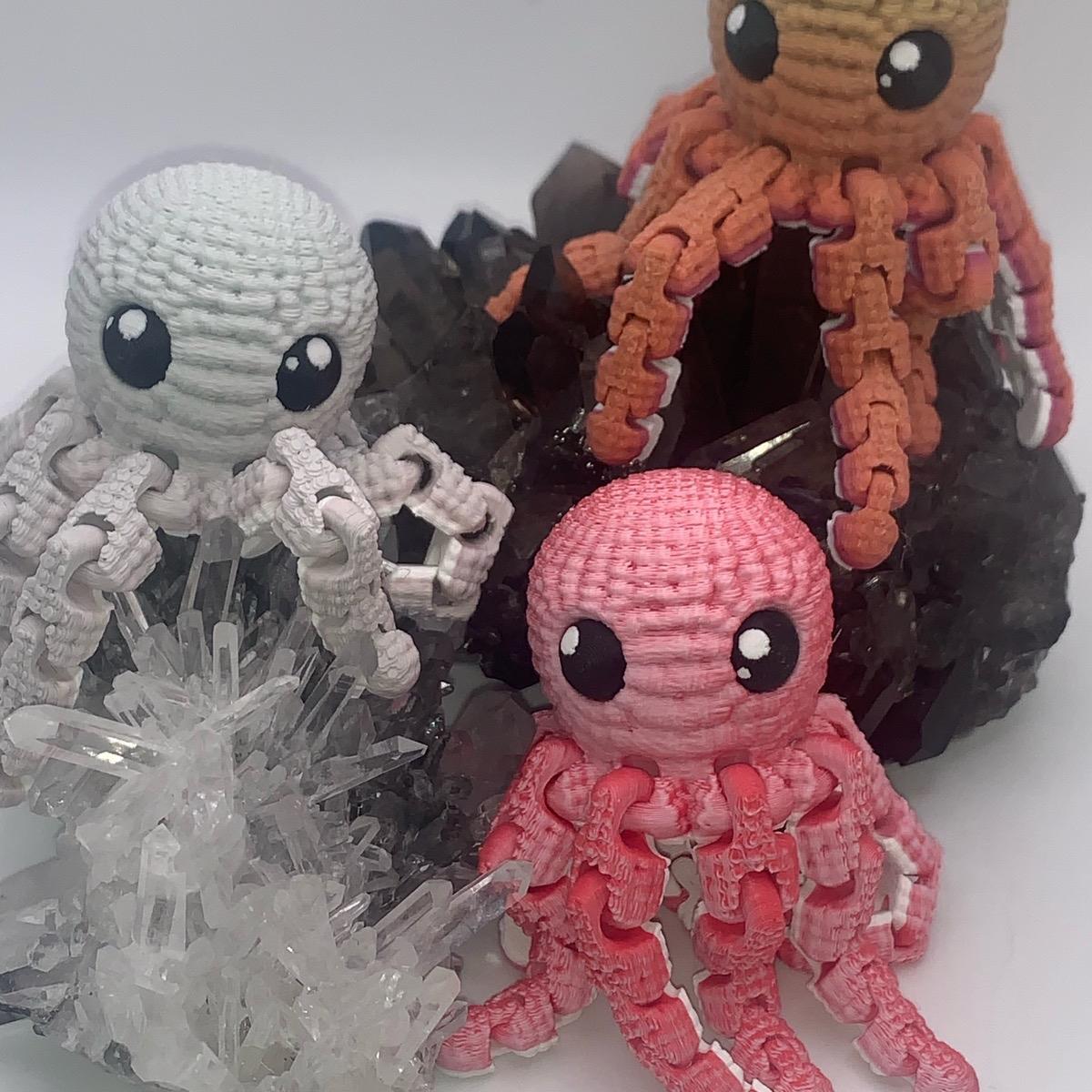 3D Printed Crochet Octopus- Random Color